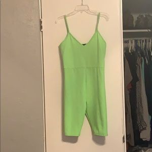 Lime green 80s jumpsuit